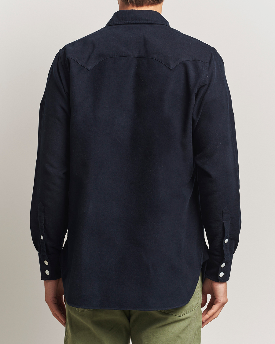 Herr | Skjortor | Drake's | Moleskine Western Shirt Navy