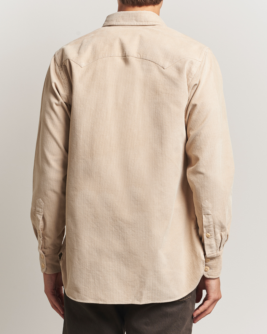 Herr | Skjortor | Drake's | Fine Corduroy Work Shirt Ecru
