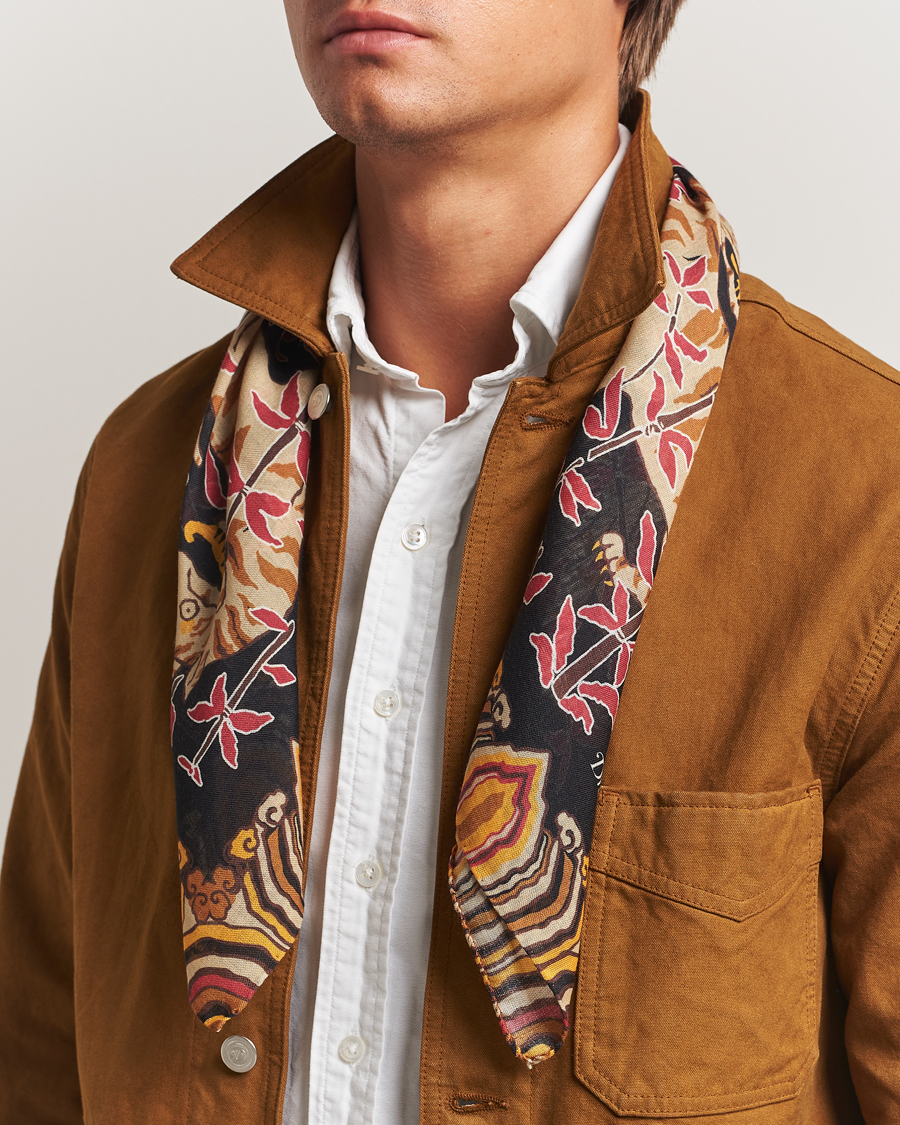 Herr | Scarves | Drake's | Tiger Bandana Black