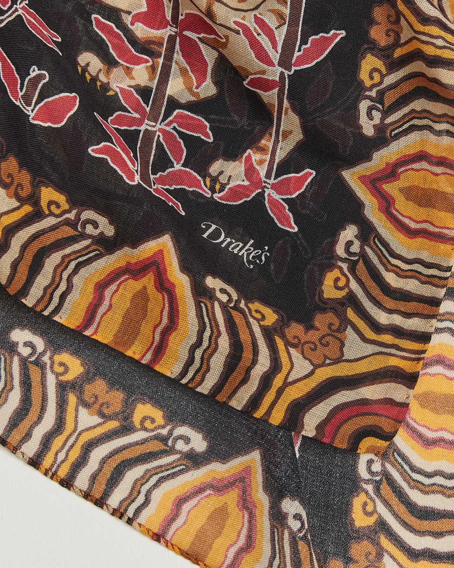 Herr | Scarves | Drake's | Tiger Bandana Black