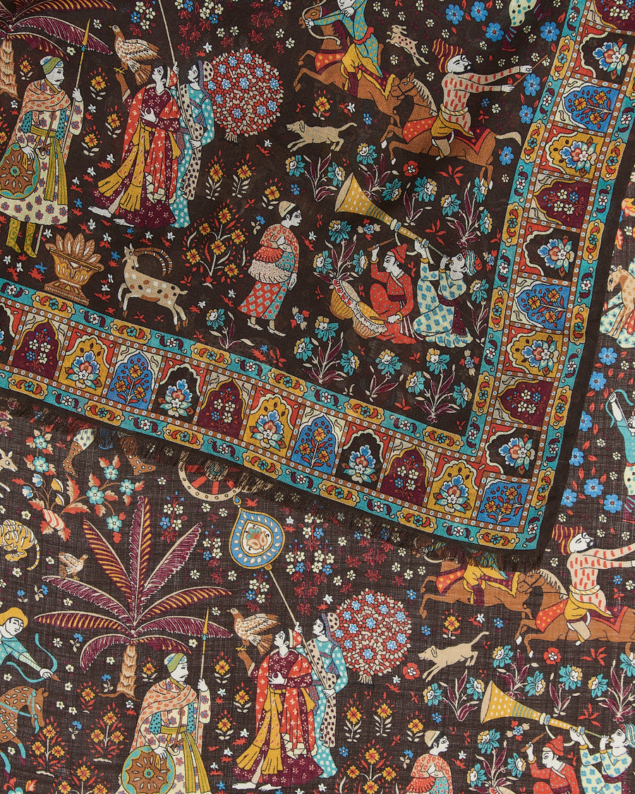 Herr | Scarves | Drake's | Mogul Garden Scarf Brown