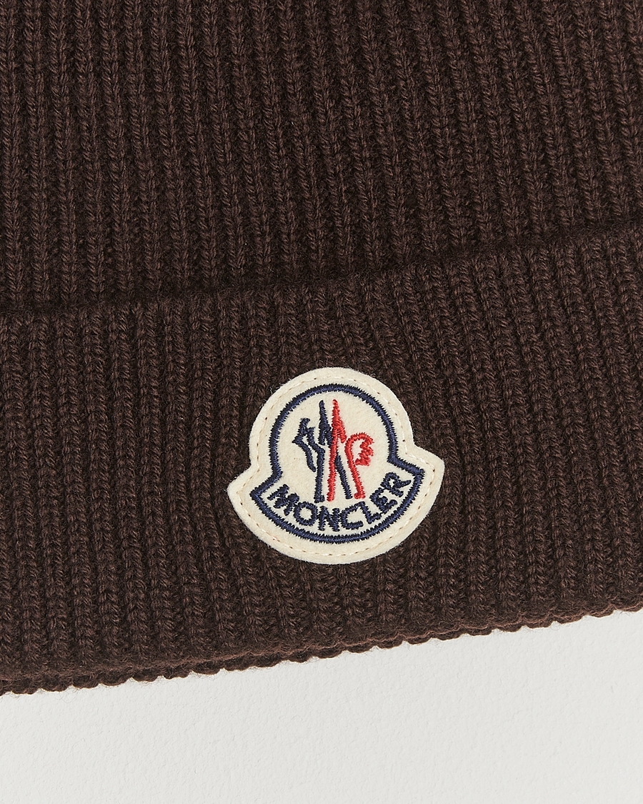 Herr | Moncler Rib Wool Beanie Brown | Moncler | Rib Wool Beanie Brown