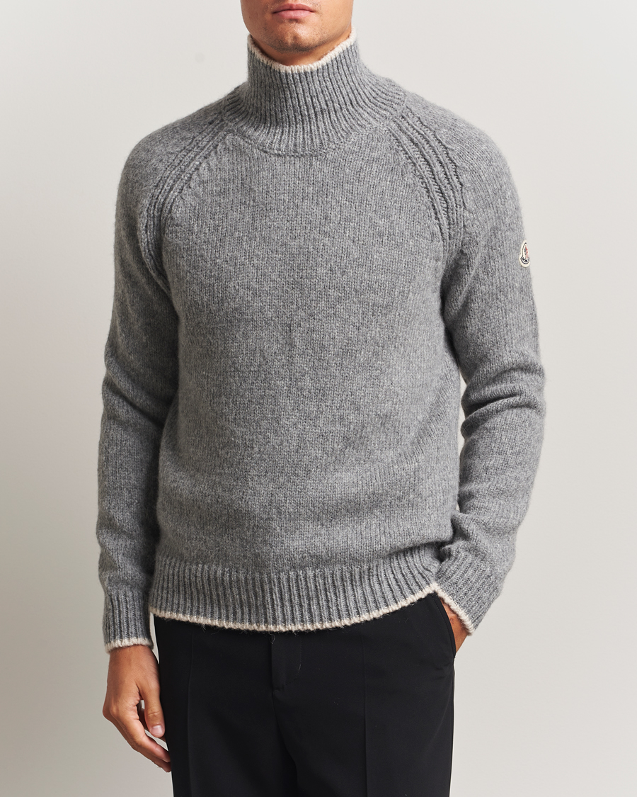 Herr | Tröjor | Moncler | Wool Turtleneck Grey Melange