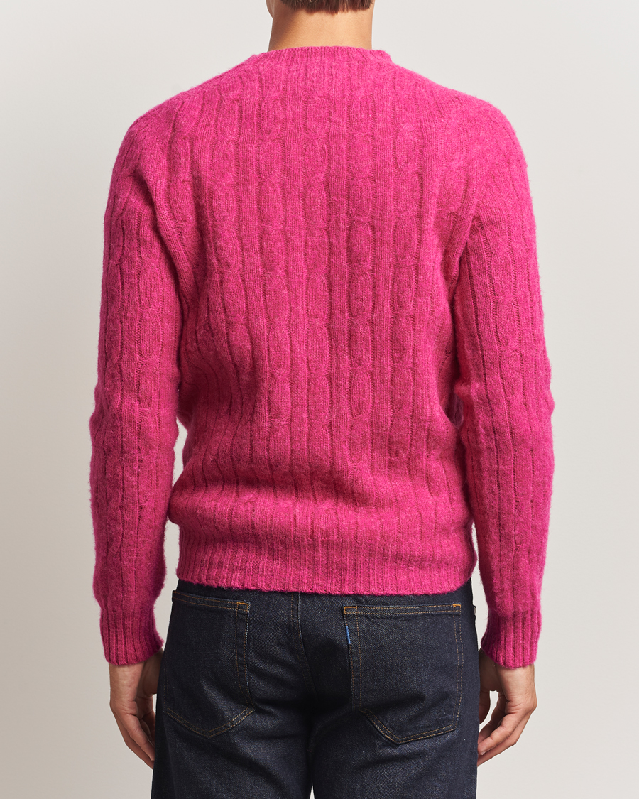 Herr | Tröjor | Morris | Brushed Cable Sweater Pink