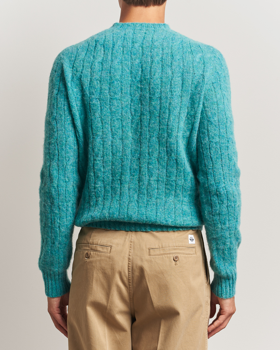 Herr | Tröjor | Morris | Brushed Cable Sweater Green