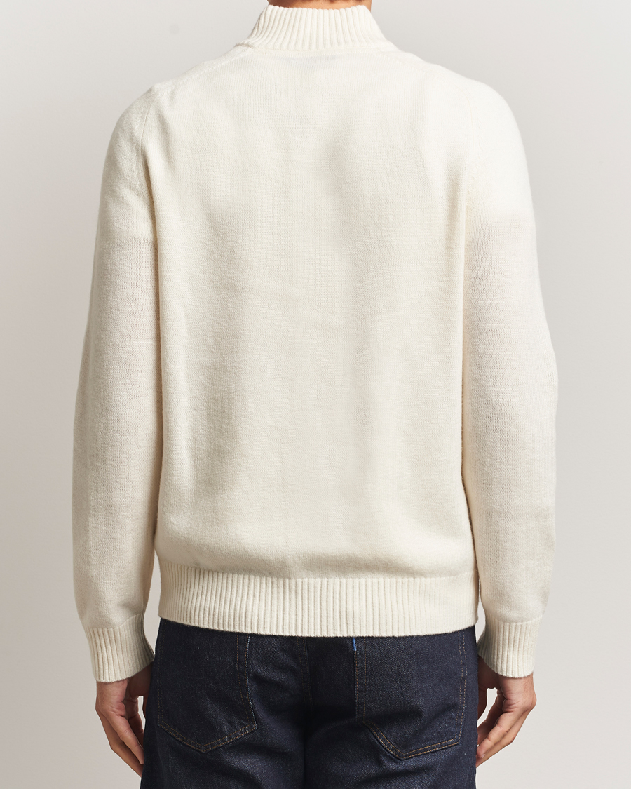 Herr | Tröjor | Morris | Hertford Lambswool Merino Half Zip Off White