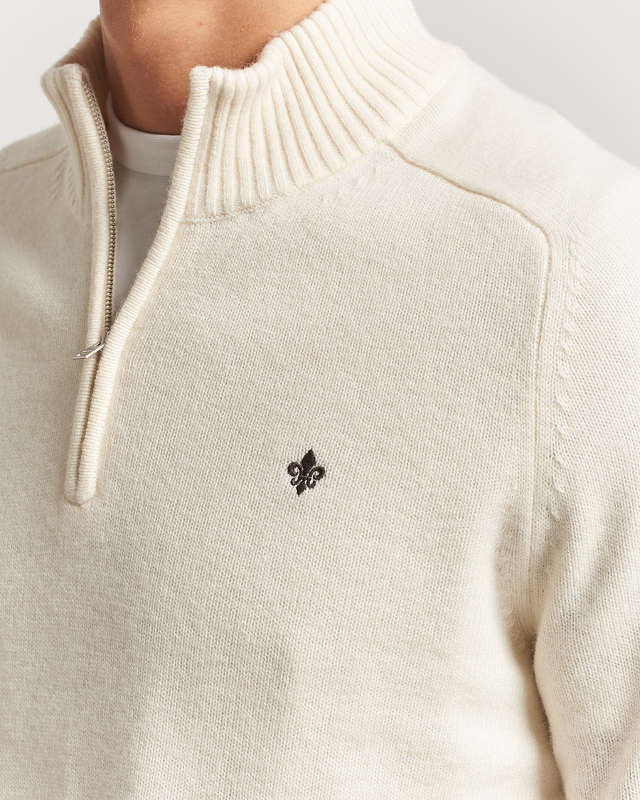 Herr | Tröjor | Morris | Hertford Lambswool Merino Half Zip Off White