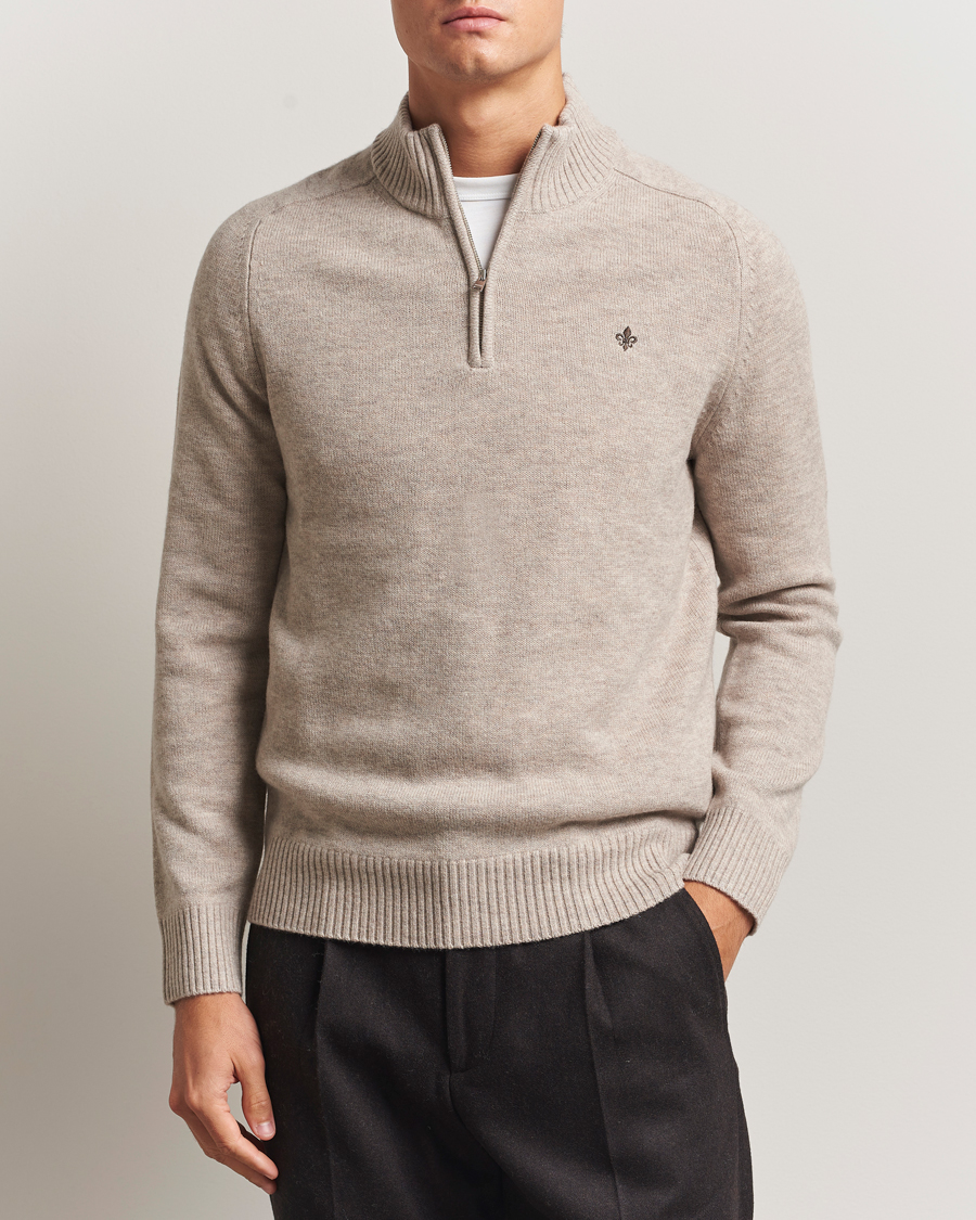 Herr | Tröjor | Morris | Hertford Lambswool Merino Half Zip Khaki