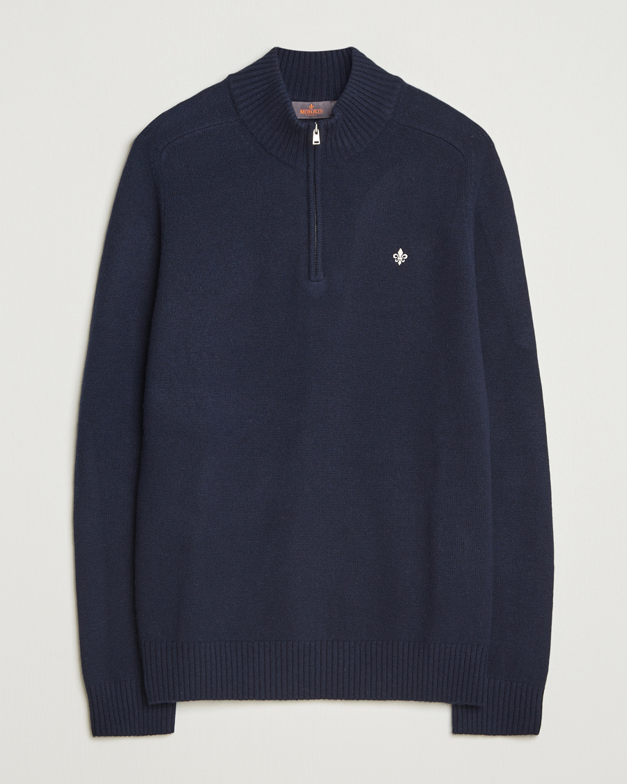 Herr | Tröjor | Morris | Hertford Lambswool Merino Half Zip Navy