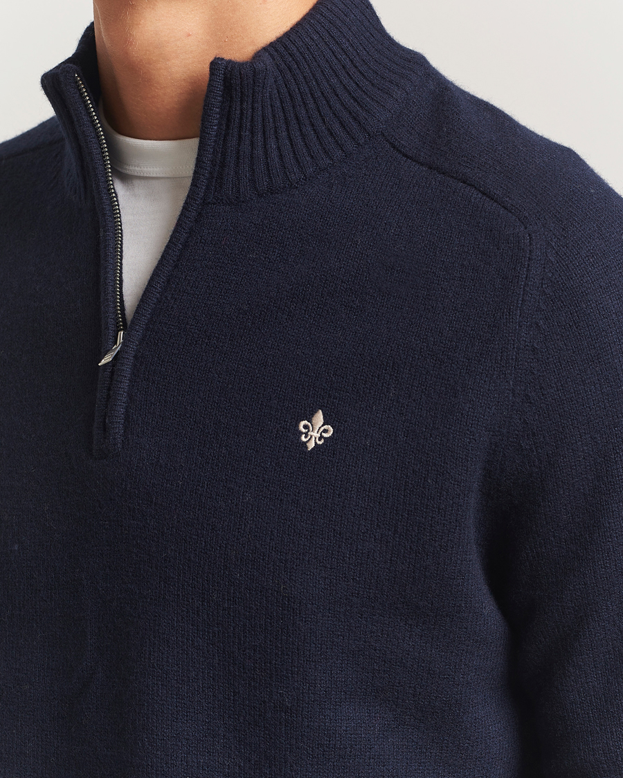 Herr | Tröjor | Morris | Hertford Lambswool Merino Half Zip Navy