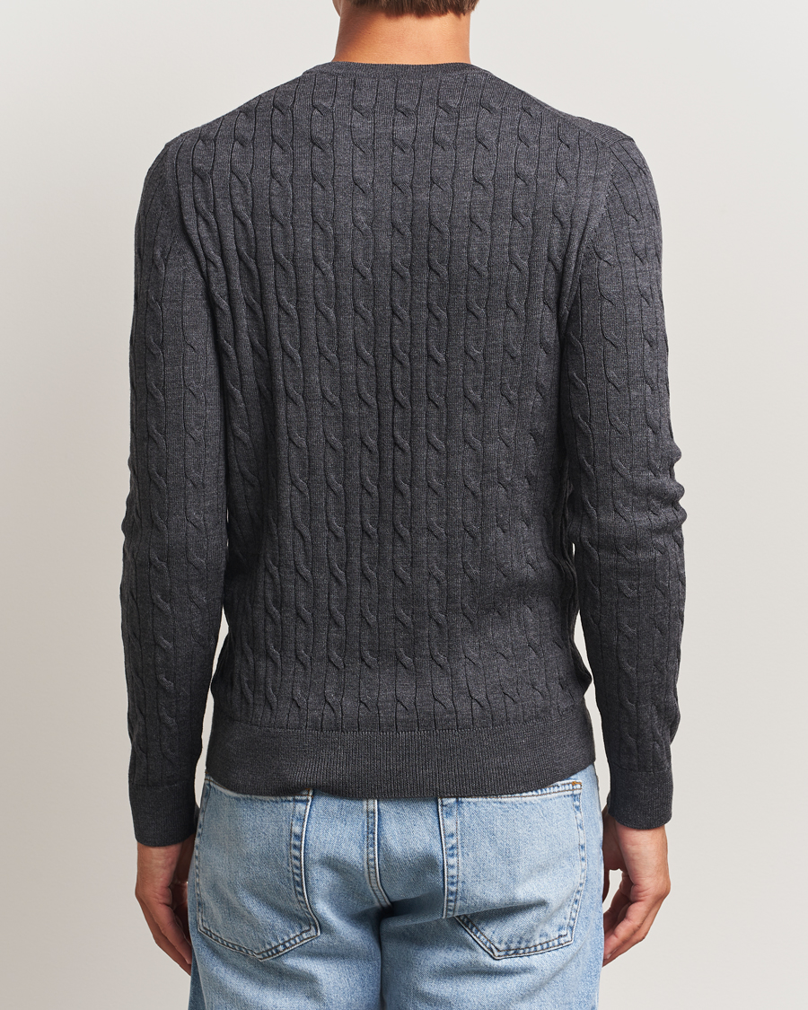Herr | Tröjor | Morris | Merino Cable O-Neck Grey