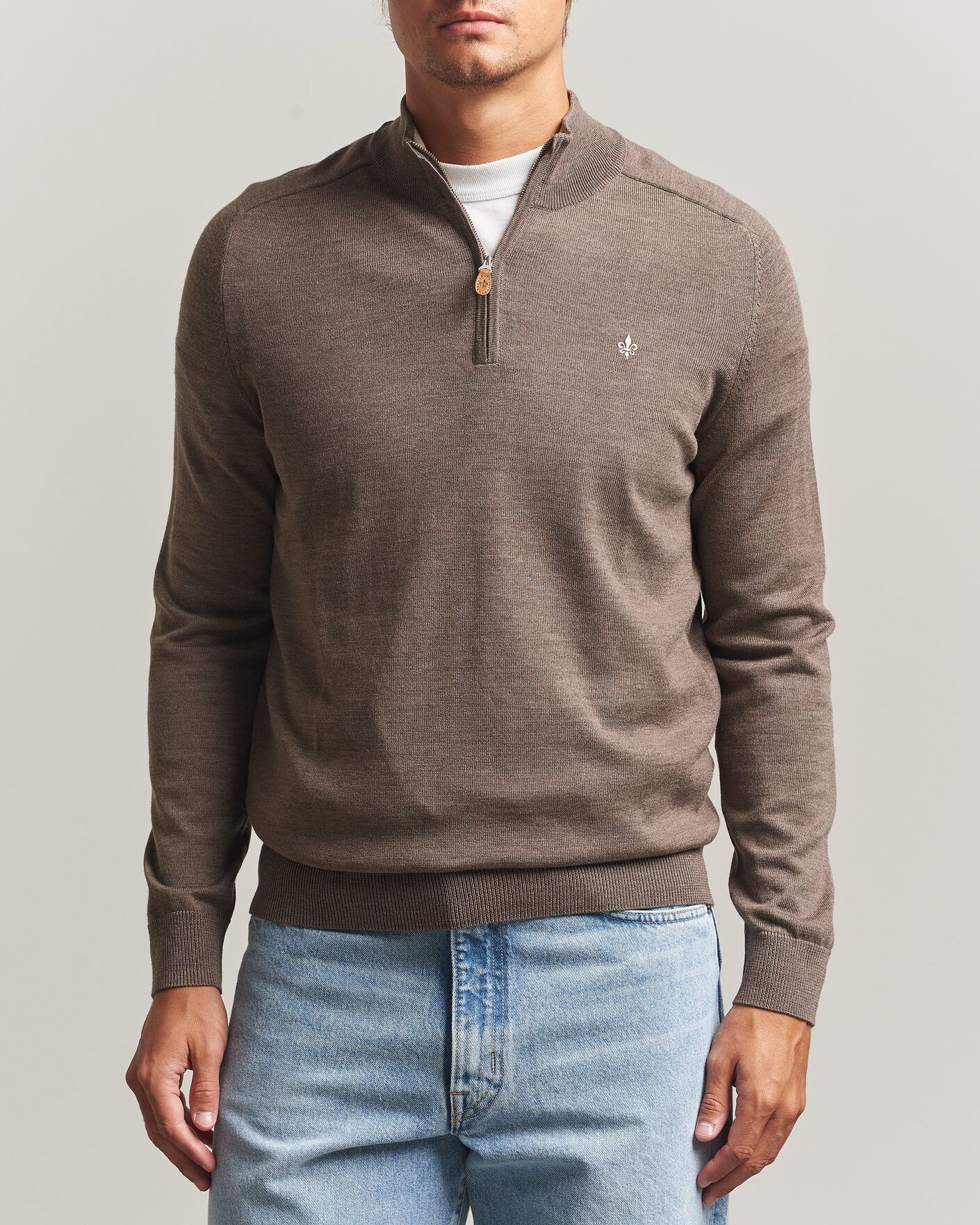 Herr | Tröjor | Morris | John Merino Half Zip Brown