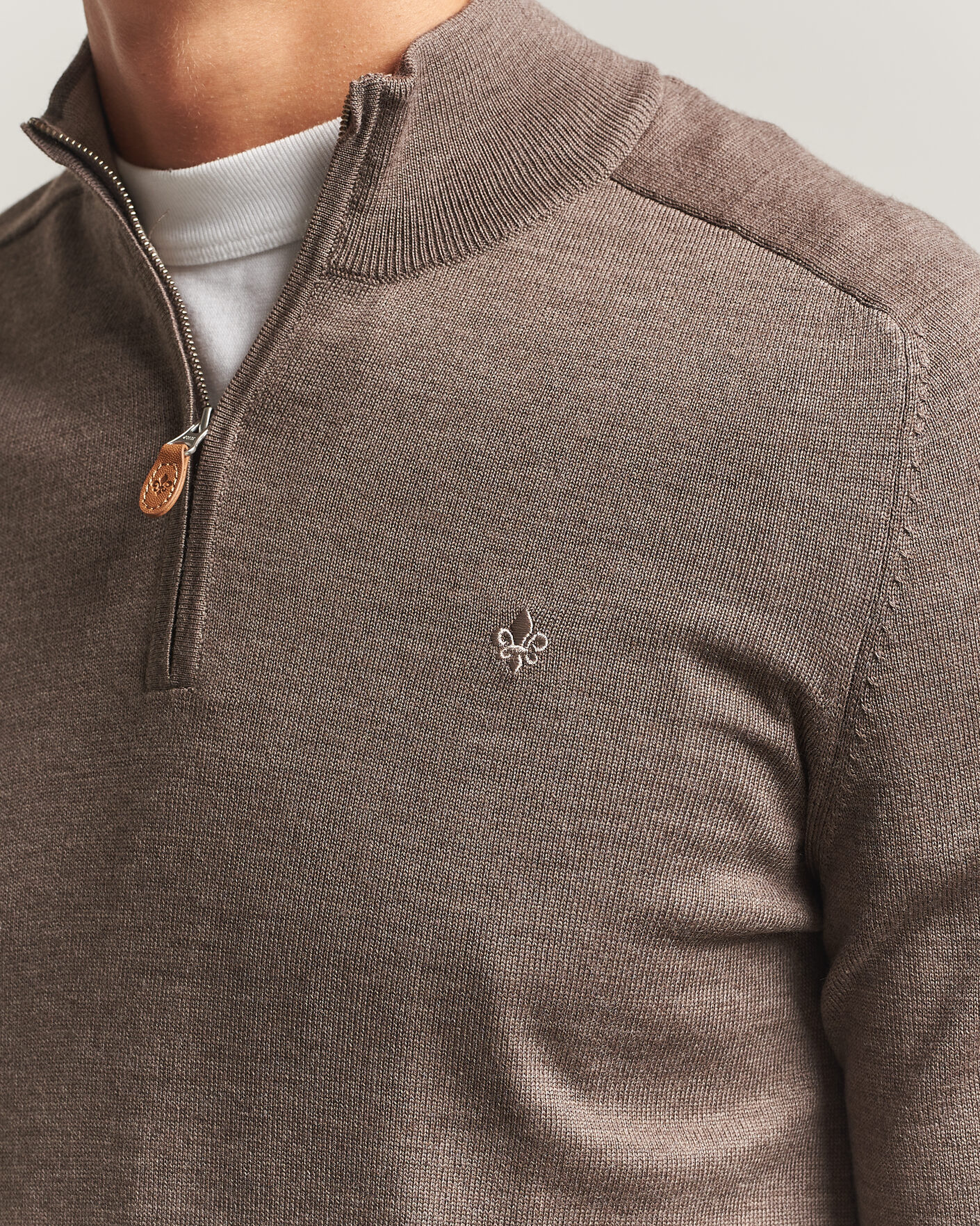 Herr | Tröjor | Morris | John Merino Half Zip Brown