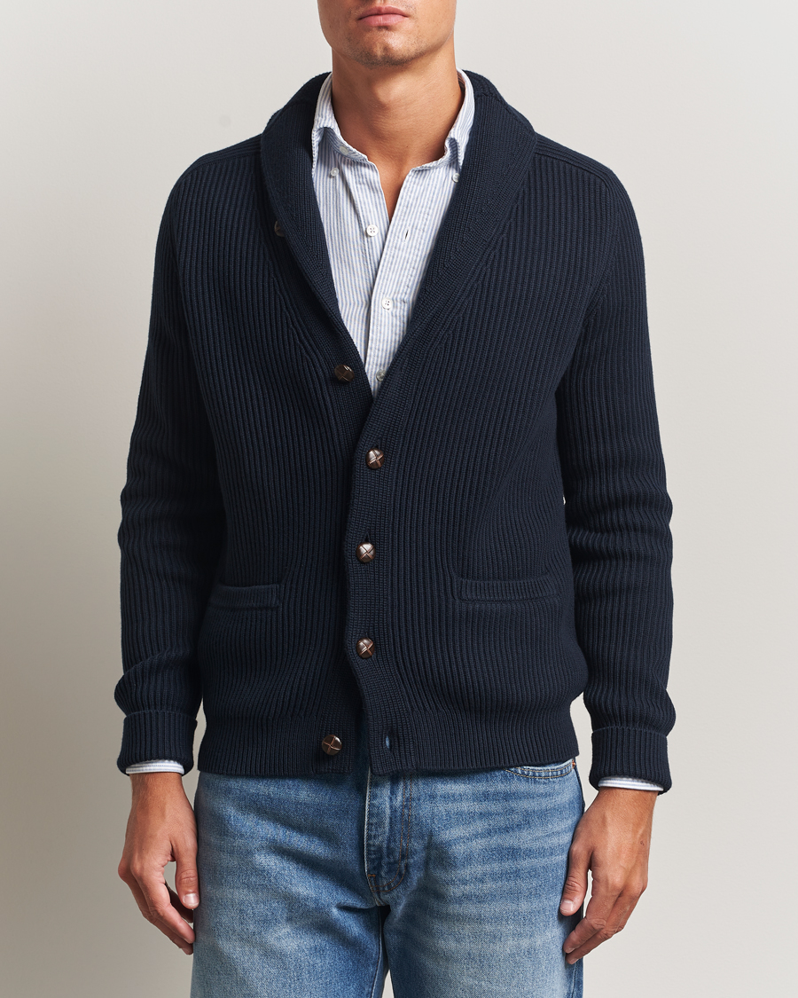 Herr | Tröjor | Morris | Brayden Shawl Cardigan Navy