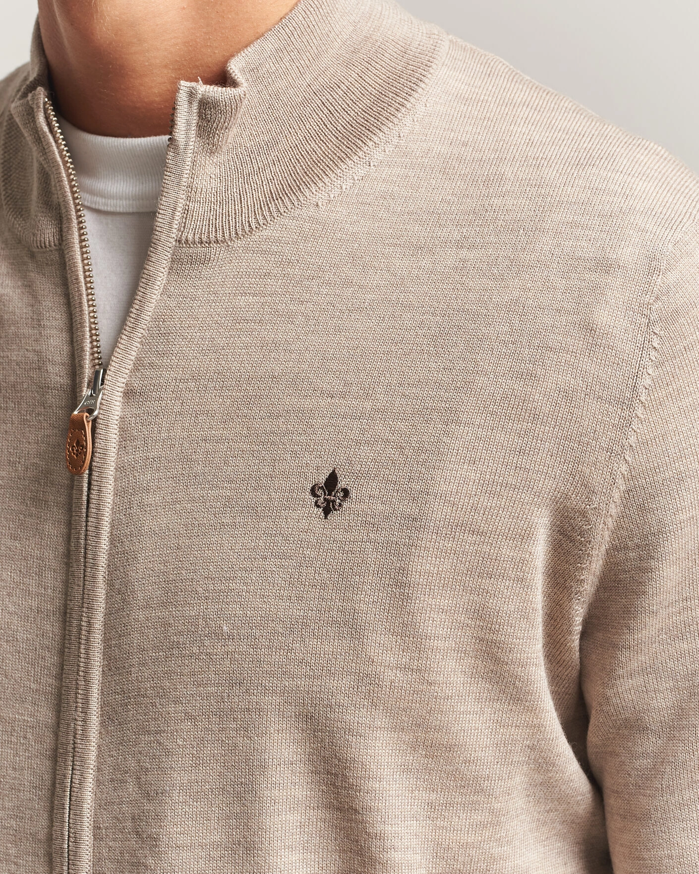 Herr | Tröjor | Morris | Merino Full Zip Cardigan Khaki