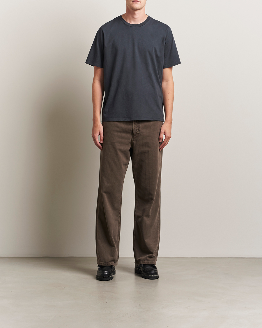 Herr | Byxor | Jeanerica | Genua Herringbone Twill Chino Brown