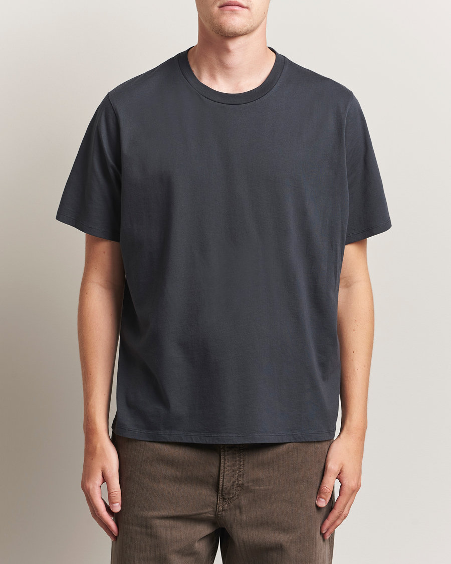 Herr | T-Shirts | Jeanerica | Delon Crew Neck T-Shirt Blue Grey