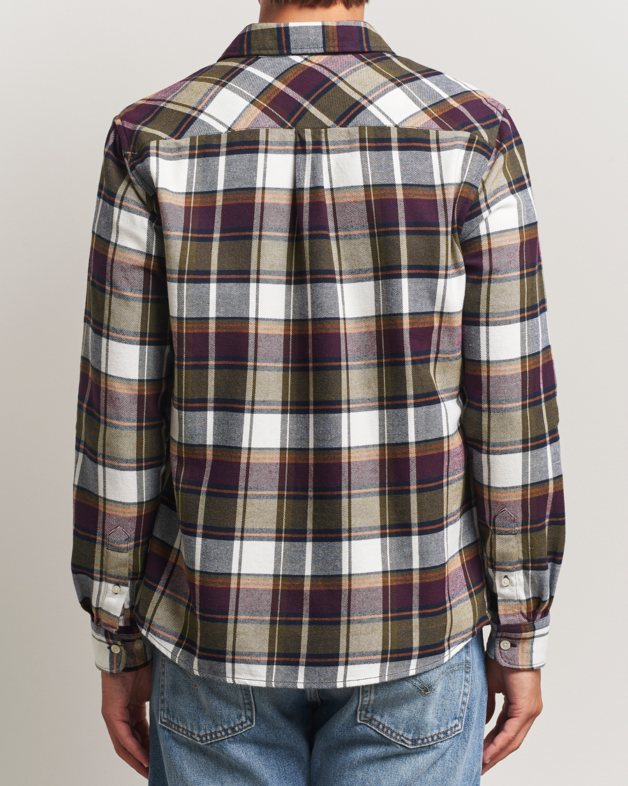 Herr | Skjortor | KnowledgeCotton Apparel | Cotton Checked Flannel Shirt Green