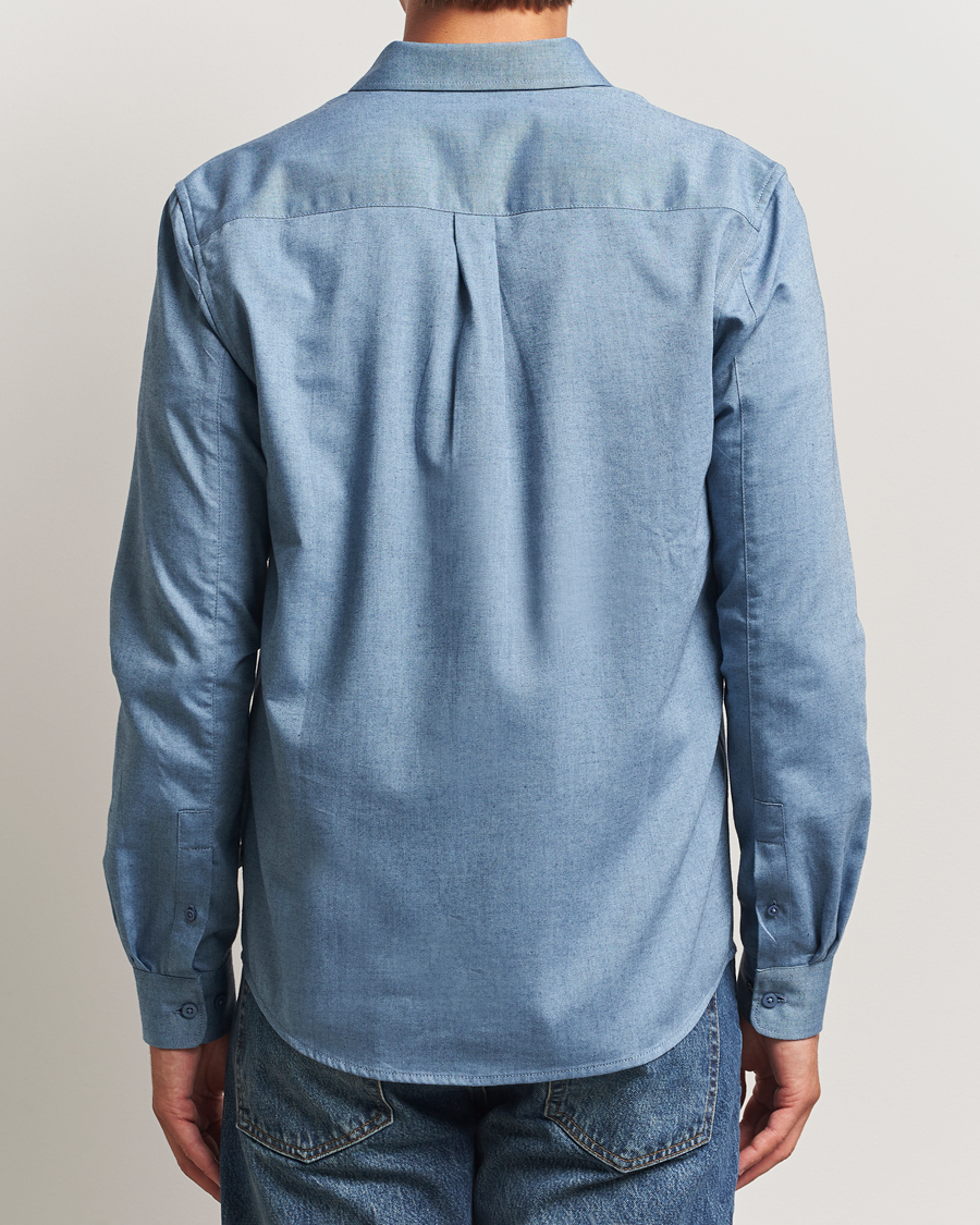 Herr | Skjortor | KnowledgeCotton Apparel | Regular Fit Melange Flannel Shirt Denim
