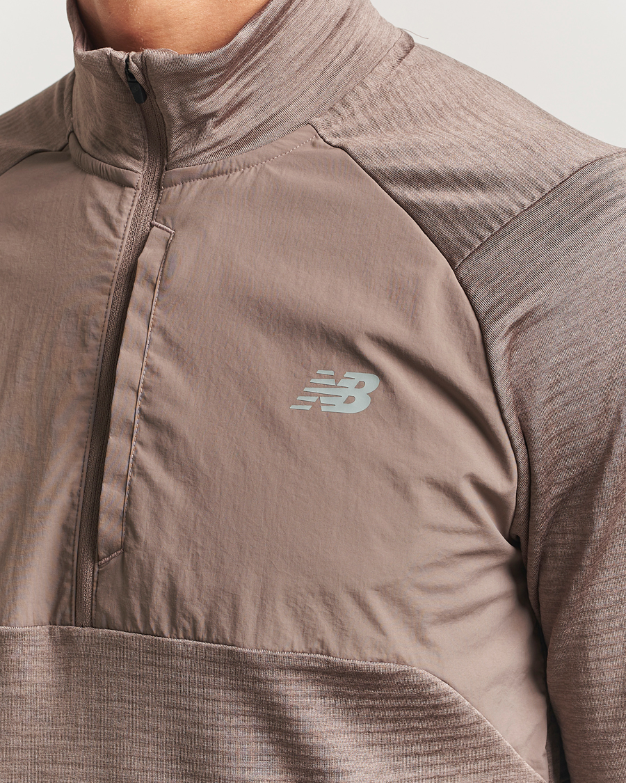 Herr | Tröjor | New Balance Running | Heat Grid Half Zip Earth Shadow Heather