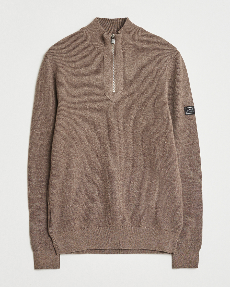 Herr | Tröjor | Barbour International | Crawley Wool/Cotton Half Zip Brindle