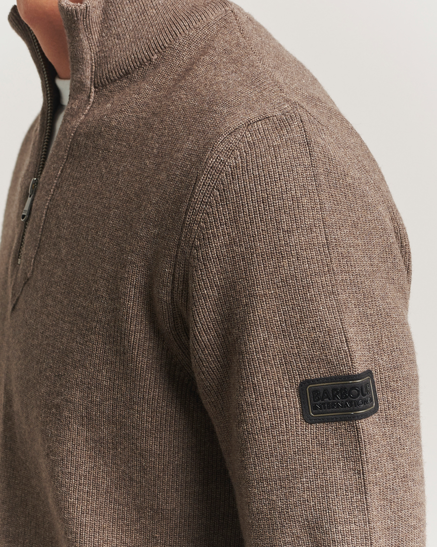 Herr | Tröjor | Barbour International | Crawley Wool/Cotton Half Zip Brindle
