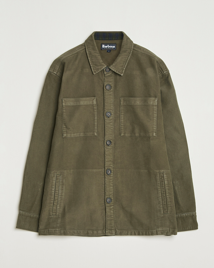 Herr | Skjortor | Barbour Lifestyle | Regular Moleskin Overshirt Dark Olive