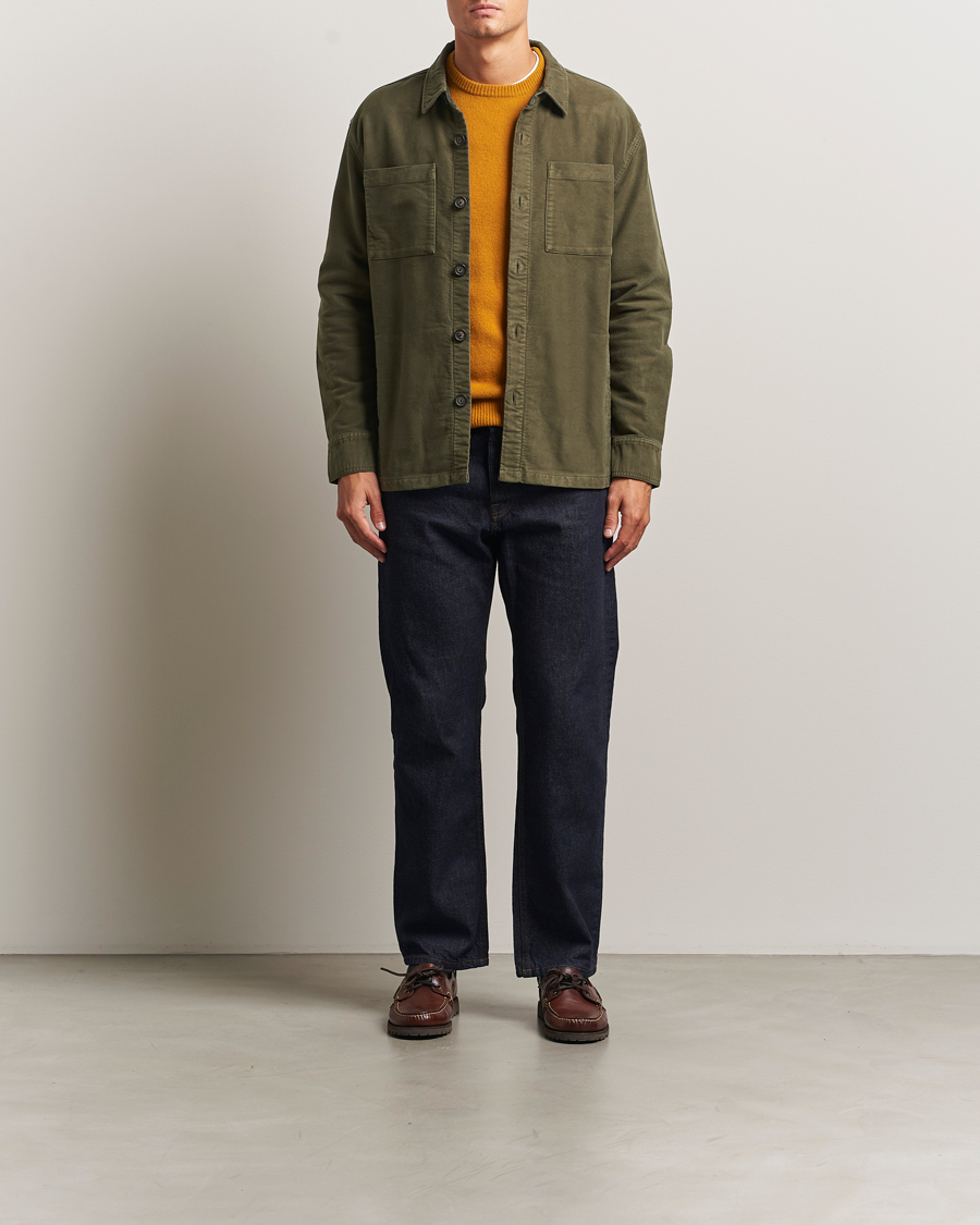 Herr | Skjortor | Barbour Lifestyle | Regular Moleskin Overshirt Dark Olive