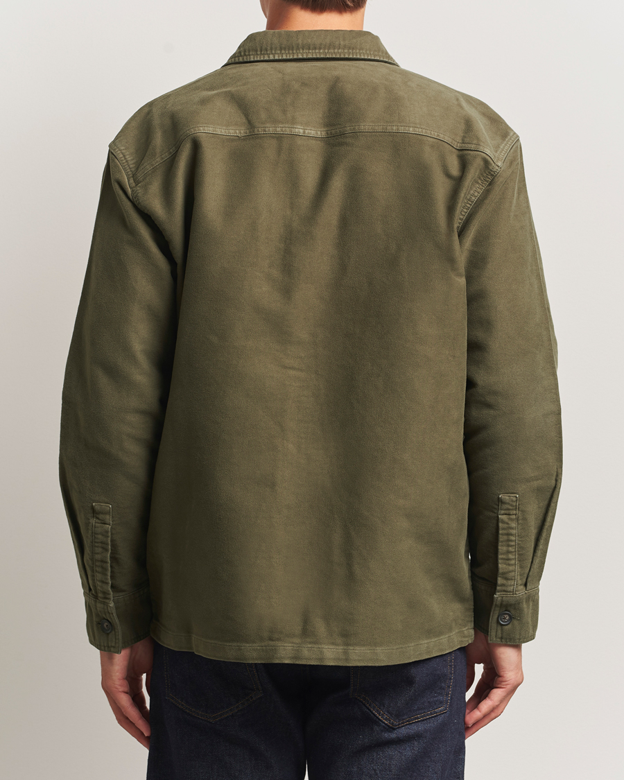 Herr | Skjortor | Barbour Lifestyle | Regular Moleskin Overshirt Dark Olive