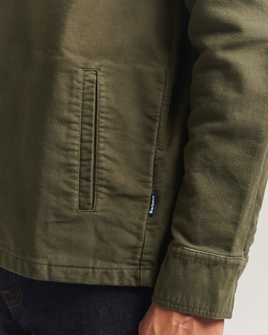 Herr | Skjortor | Barbour Lifestyle | Regular Moleskin Overshirt Dark Olive