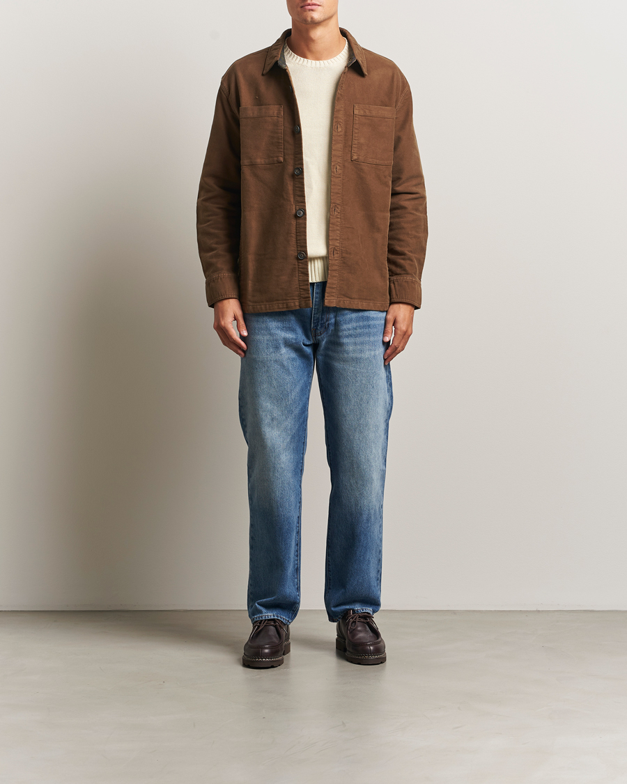Herr | Skjortor | Barbour Lifestyle | Regular Moleskin Overshirt Dark Sand