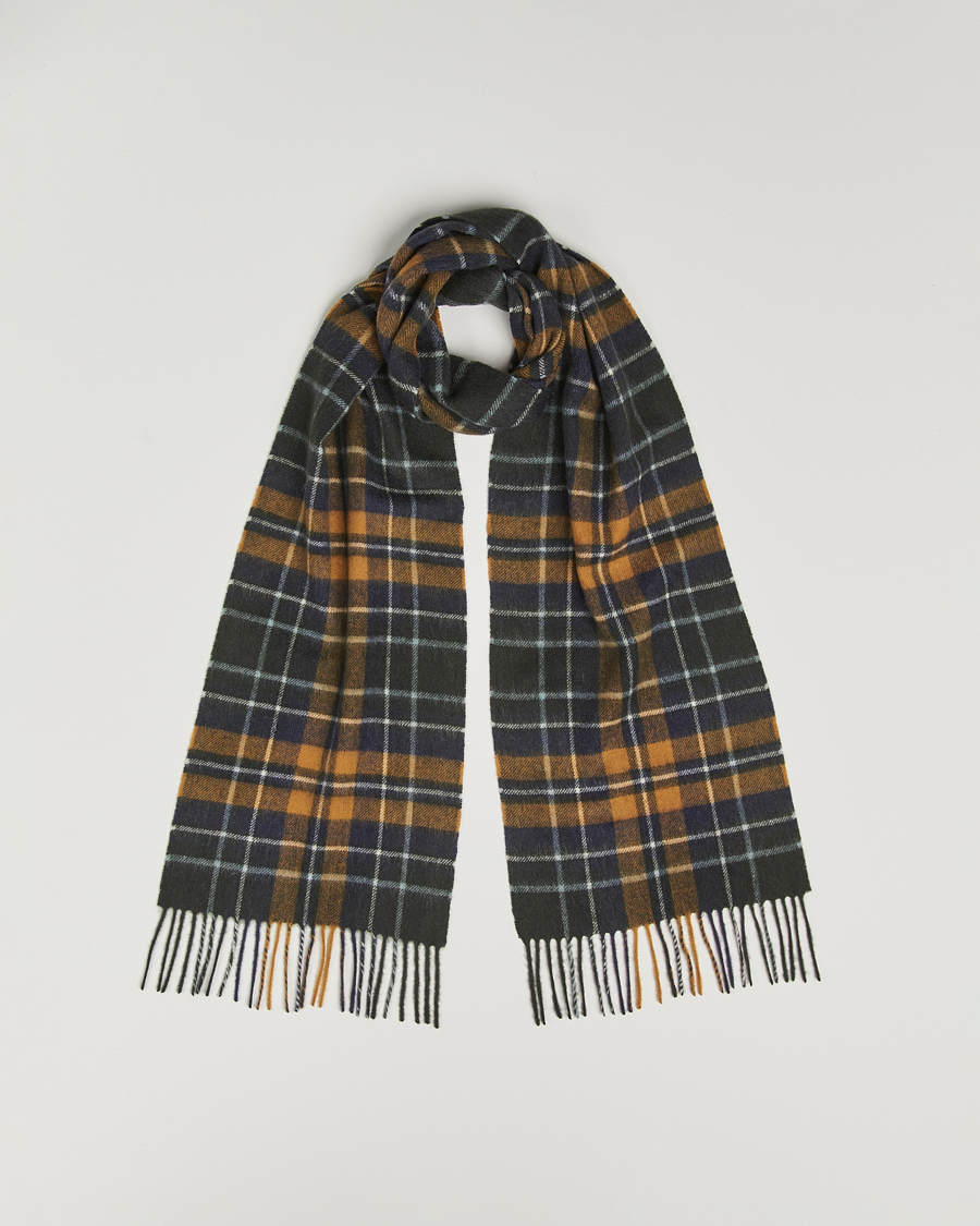Herr | Halsdukar | Barbour Lifestyle | Lambswool/Cashmere New Check Tartan Forest/Bronze Brown