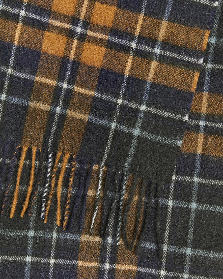 Herr | Halsdukar | Barbour Lifestyle | Lambswool/Cashmere New Check Tartan Forest/Bronze Brown