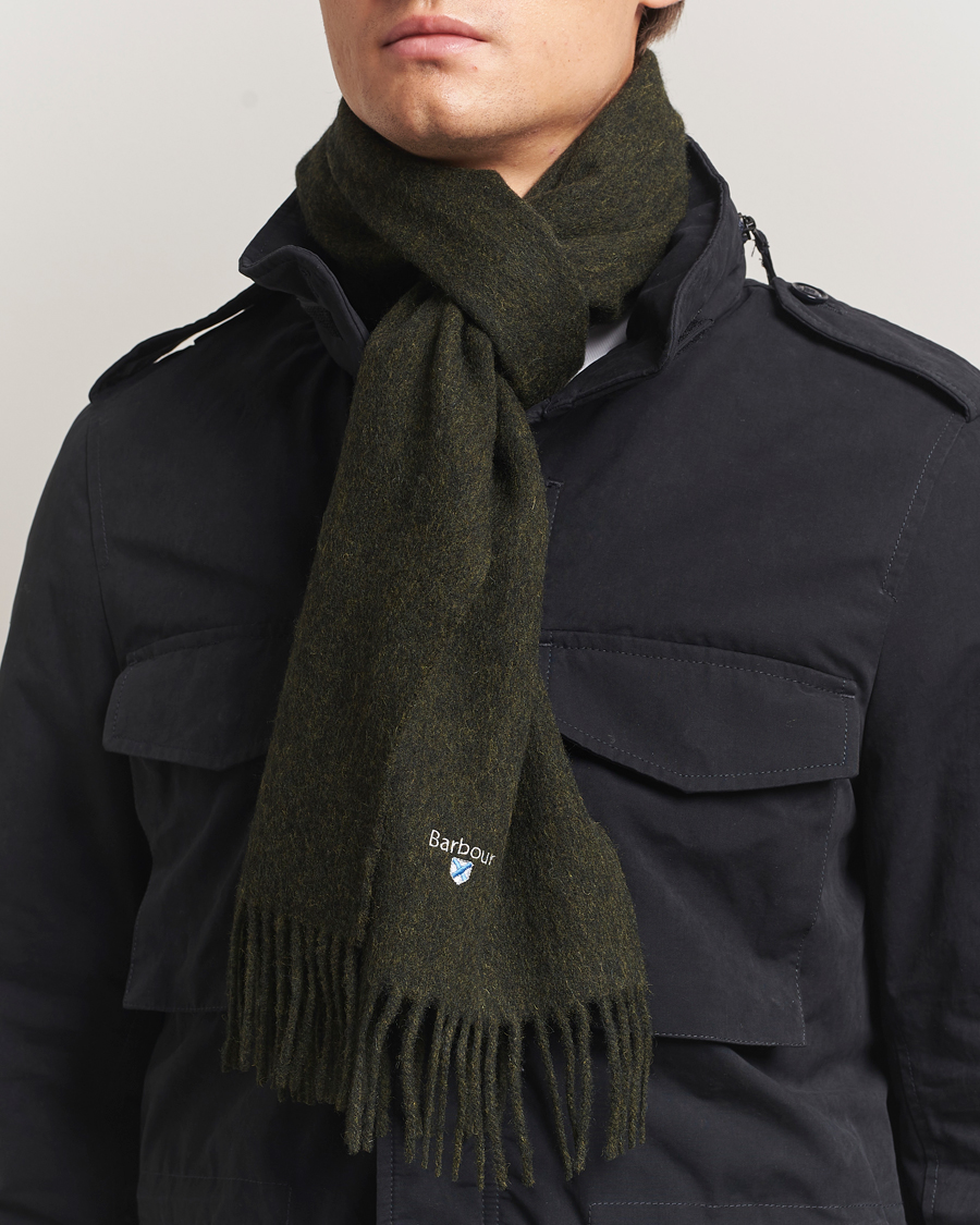 Herr | Halsdukar | Barbour Lifestyle | Plain Lambswool Scarf Seaweed