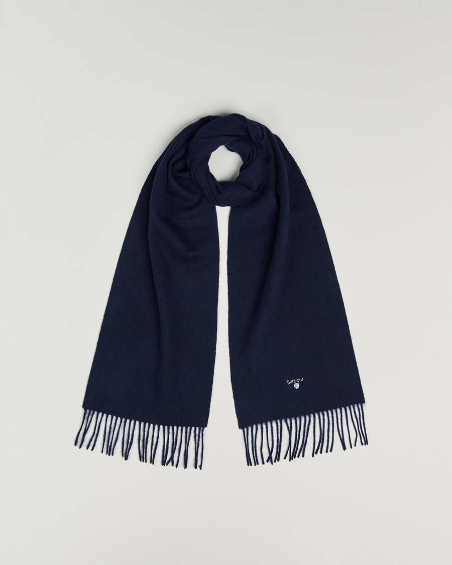 Herr | Halsdukar | Barbour Lifestyle | Plain Lambswool Scarf Navy