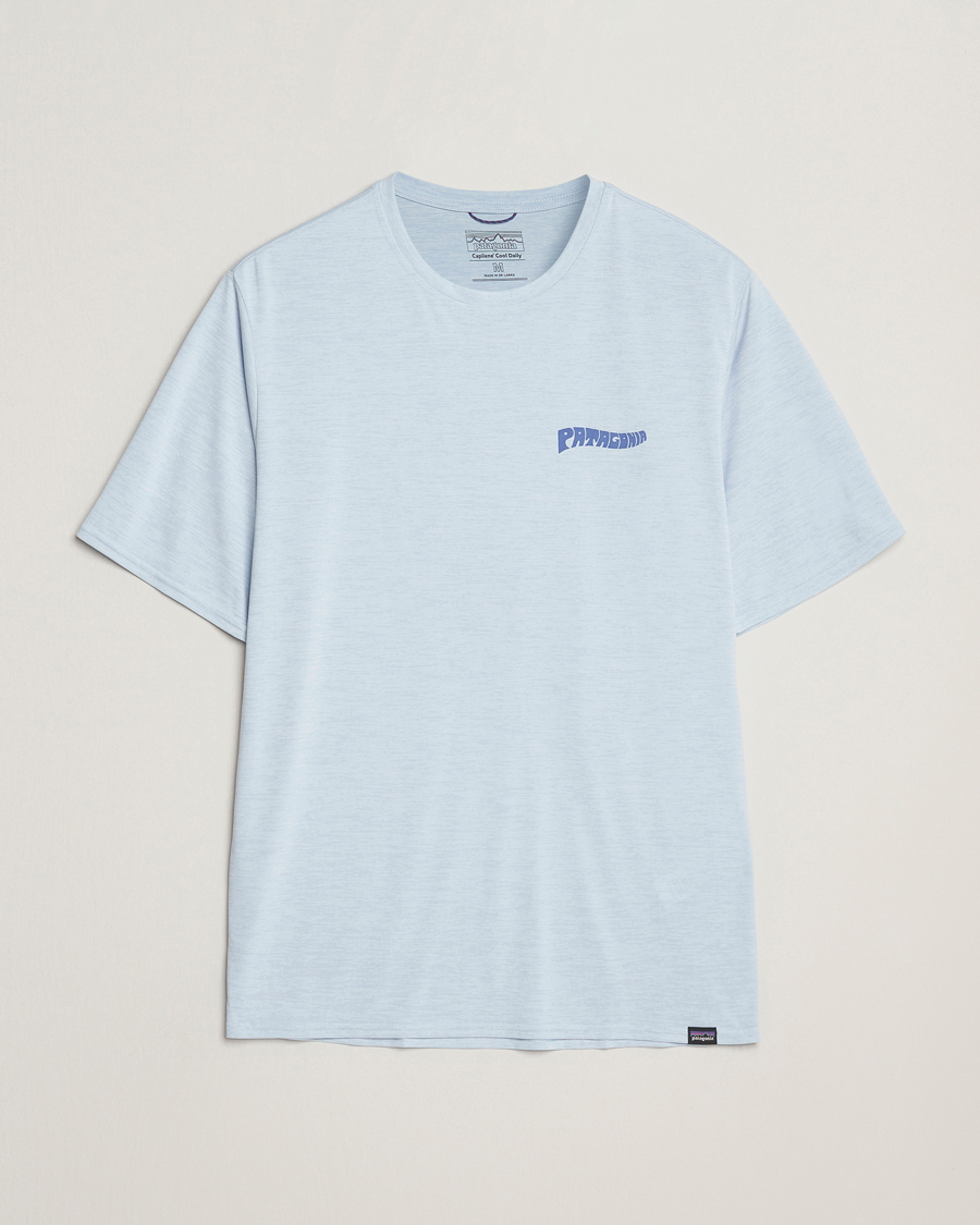 Herr | T-Shirts | Patagonia | Cap Cool Daily Graphic T-Shirt Fleck Blue