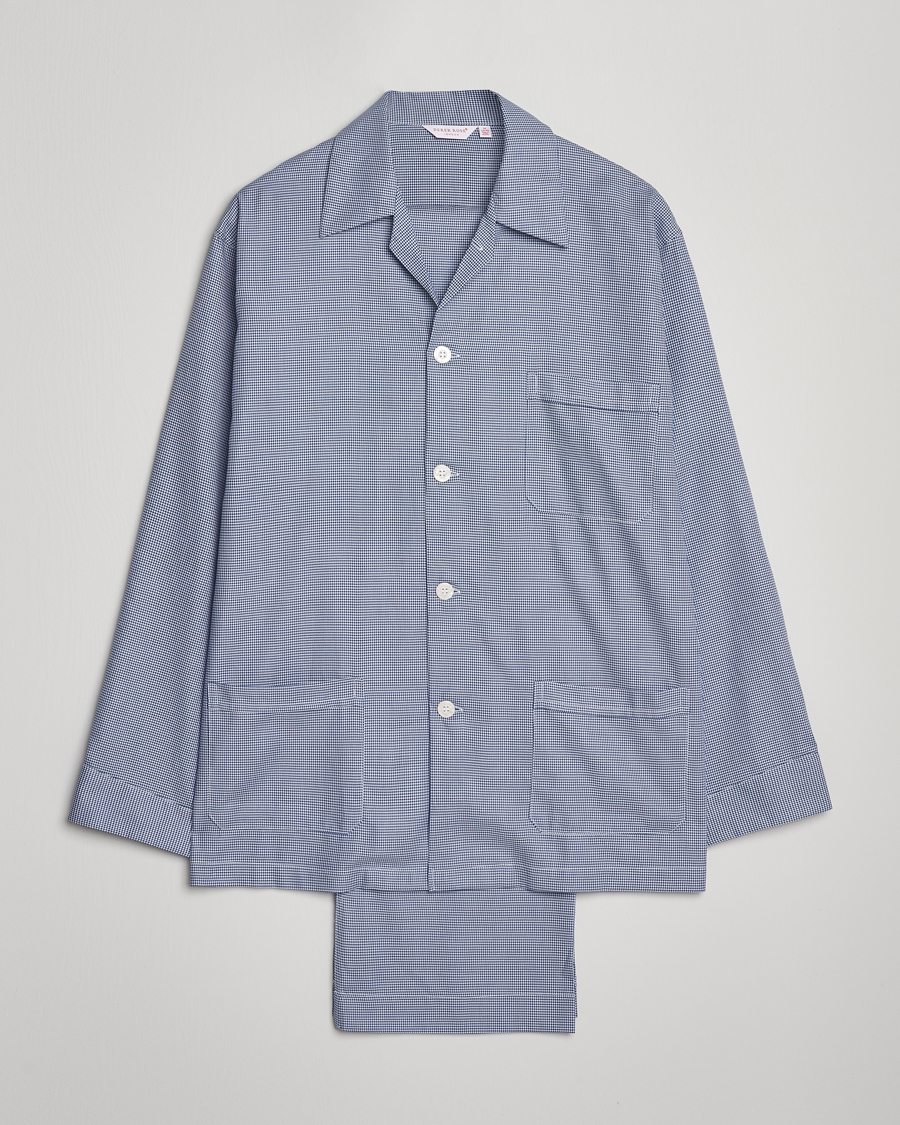 Herr | Pyjamas & Morgonrockar | Derek Rose | Checked Cotton Pyjama Set Navy
