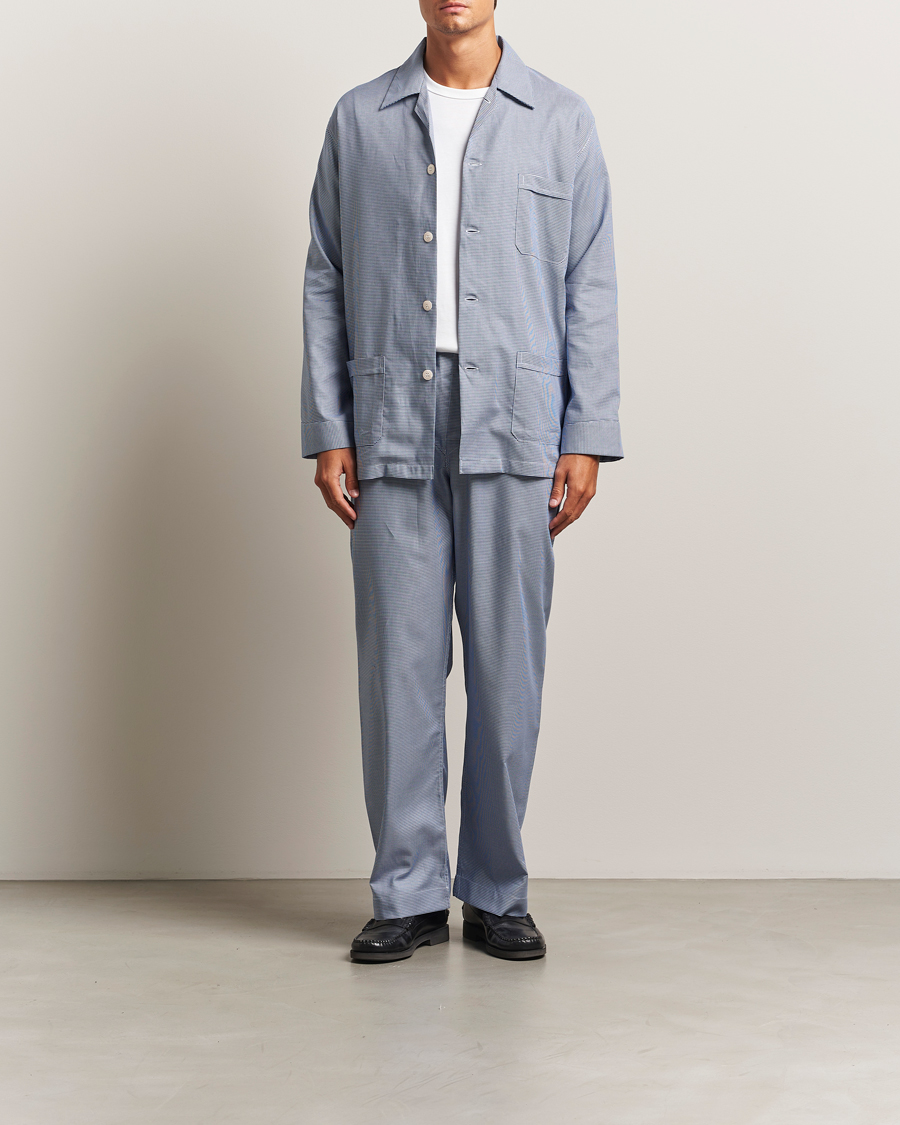Herr | Pyjamas & Morgonrockar | Derek Rose | Checked Cotton Pyjama Set Navy