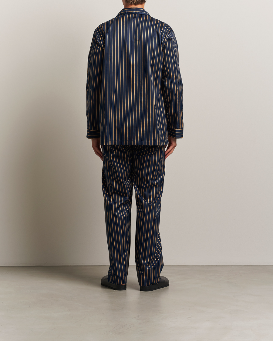 Herr | Pyjamas & Morgonrockar | Derek Rose | Striped Cotton Pyjama Set Navy
