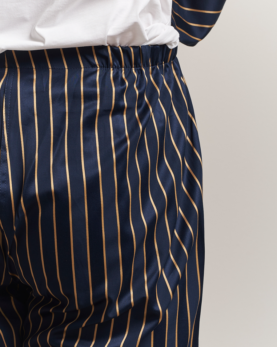 Herr | Pyjamas & Morgonrockar | Derek Rose | Striped Cotton Pyjama Set Navy