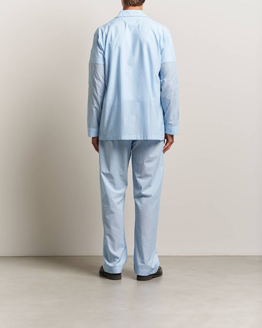 Herr | Pyjamas & Morgonrockar | Derek Rose | Striped Cotton Pyjama Set Light Blue