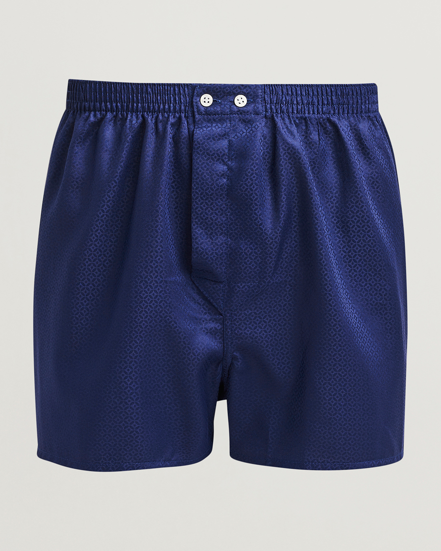Herr | Underkläder | Derek Rose | Classic Fit Woven Cotton Boxer Shorts Navy
