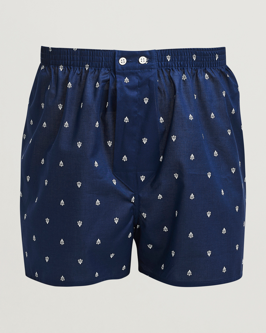 Herr | Underkläder | Derek Rose | Classic Fit Woven Cotton Boxer Shorts Navy
