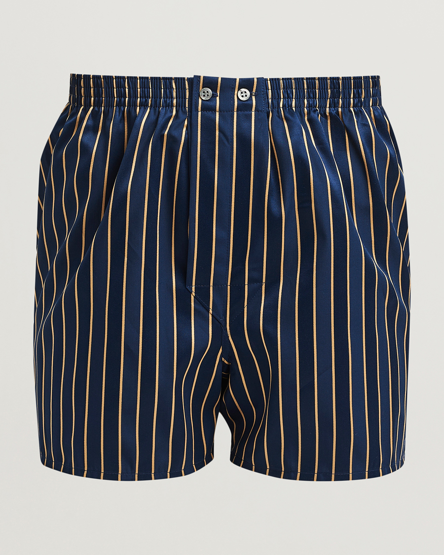 Herr | Underkläder | Derek Rose | Classic Fit Woven Cotton Boxer Shorts Navy