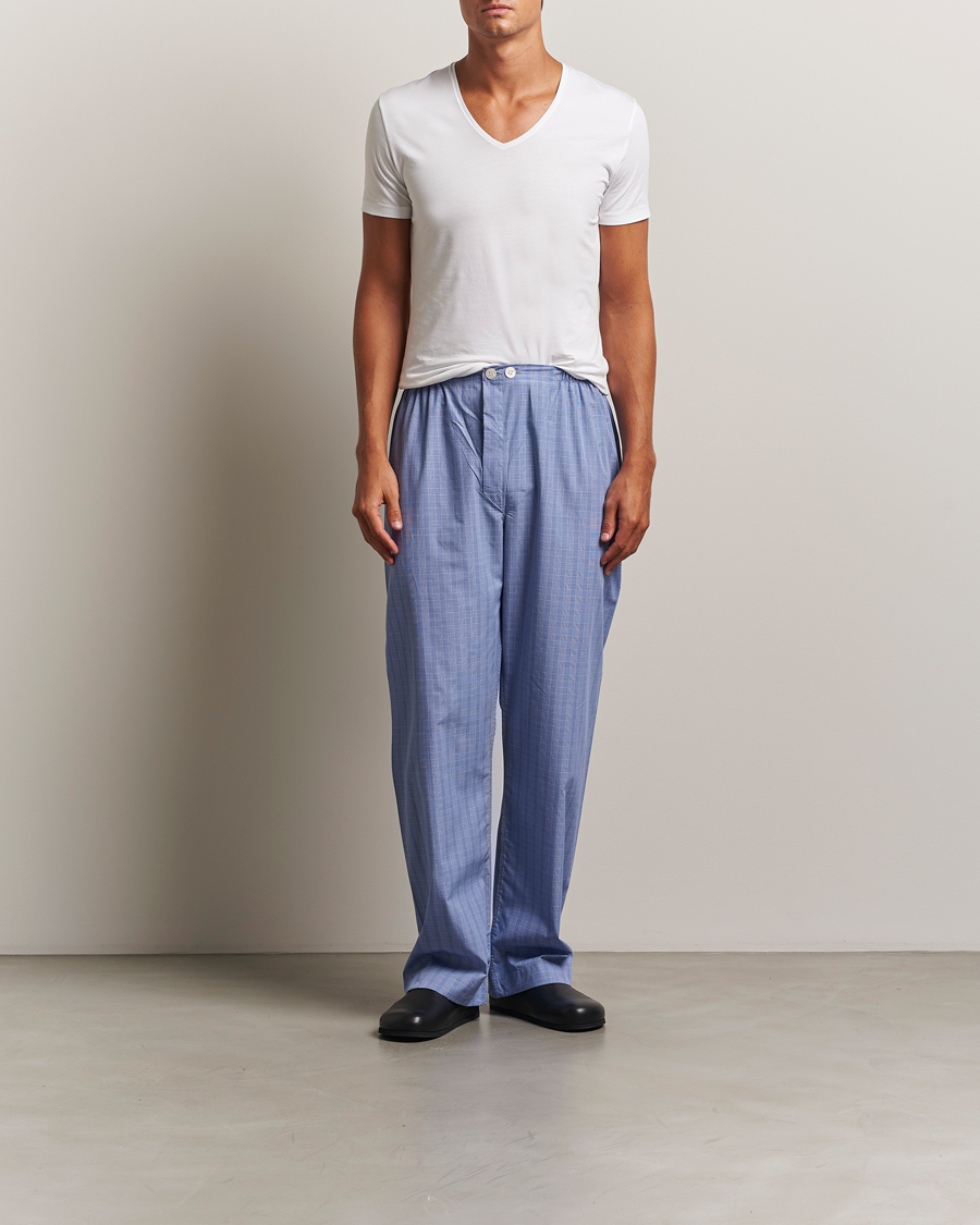 Herr | T-Shirts | Derek Rose | Pima Cotton V-Neck T-Shirt White