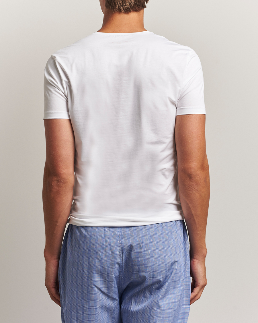 Herr | T-Shirts | Derek Rose | Pima Cotton V-Neck T-Shirt White