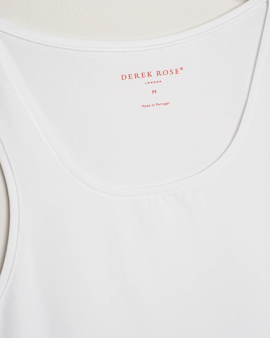 Herr | T-Shirts | Derek Rose | Pima Cotton Tank Top White