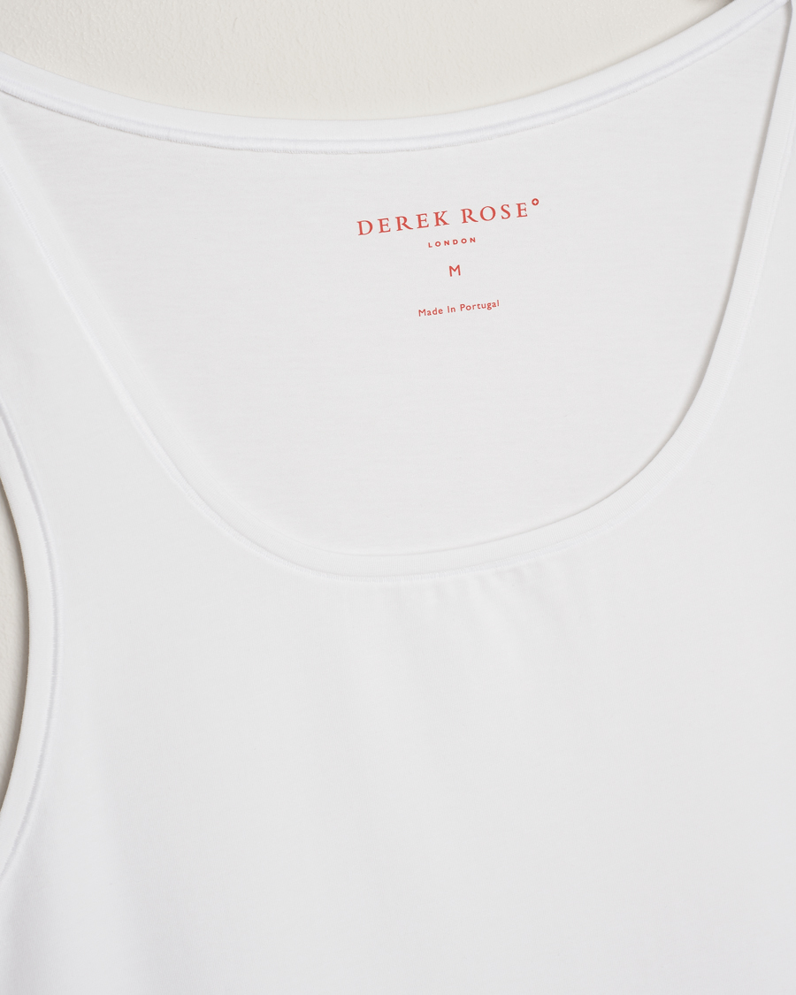 Herr | T-Shirts | Derek Rose | Pima Cotton Tank Top White