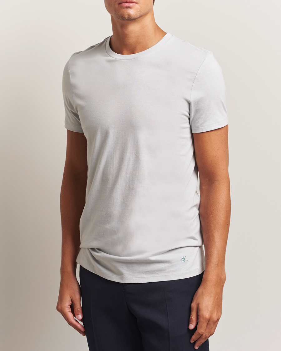 Herr | T-Shirts | Calvin Klein | 3-Pack Cotton Crew Neck T-Shirt Blue/Grey/Green