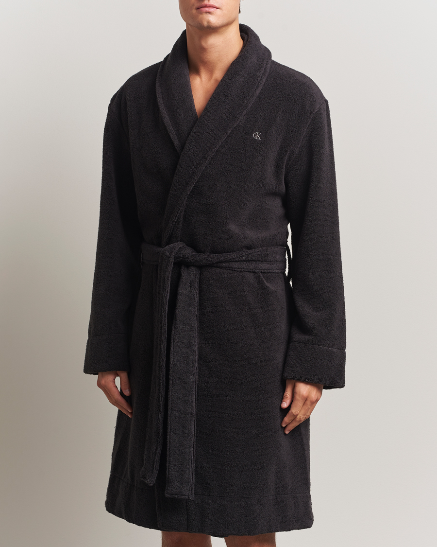 Herr | Pyjamas & Morgonrockar | Calvin Klein | French Terry Robe Black